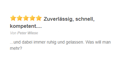 Bewertung von Peter Wiese